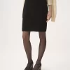 Falda hasta la rodilla en bouclette de lana