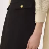 Falda hasta la rodilla en bouclette de lana