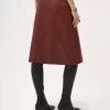 Falda hasta la rodilla en cuero Falda hasta la rodilla en cuero