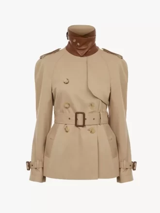Gabardina corta de gabardina de algodón