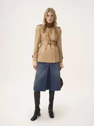 Gabardina corta de gabardina de algodón