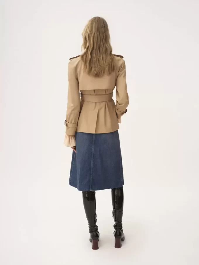 Gabardina corta de gabardina de algodón Gabardina corta de gabardina de algodón