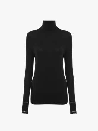 Jersey de cuello alto ajustado en punto de lana
