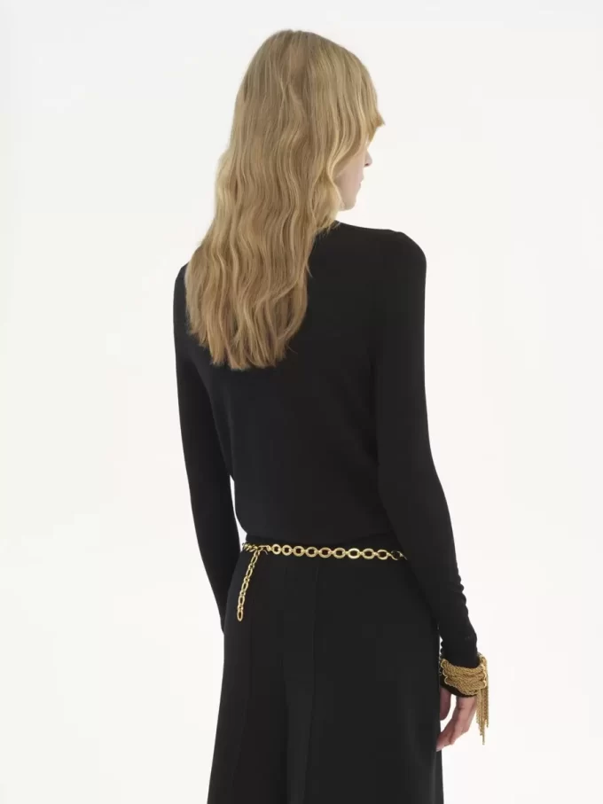 Jersey de cuello alto ajustado en punto de lana Jersey de cuello alto ajustado en punto de lana