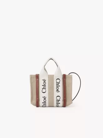 Mini bolso tote Woody en lino