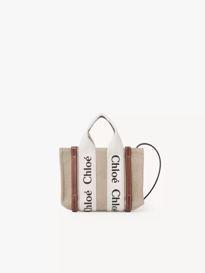 Mini bolso tote Woody en lino