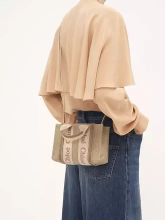 Mini bolso tote Woody en lino