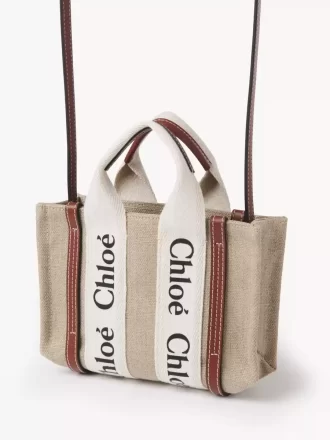 Mini bolso tote Woody en lino