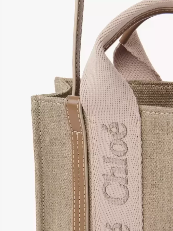 Mini bolso tote Woody en lino Mini bolso tote Woody en lino