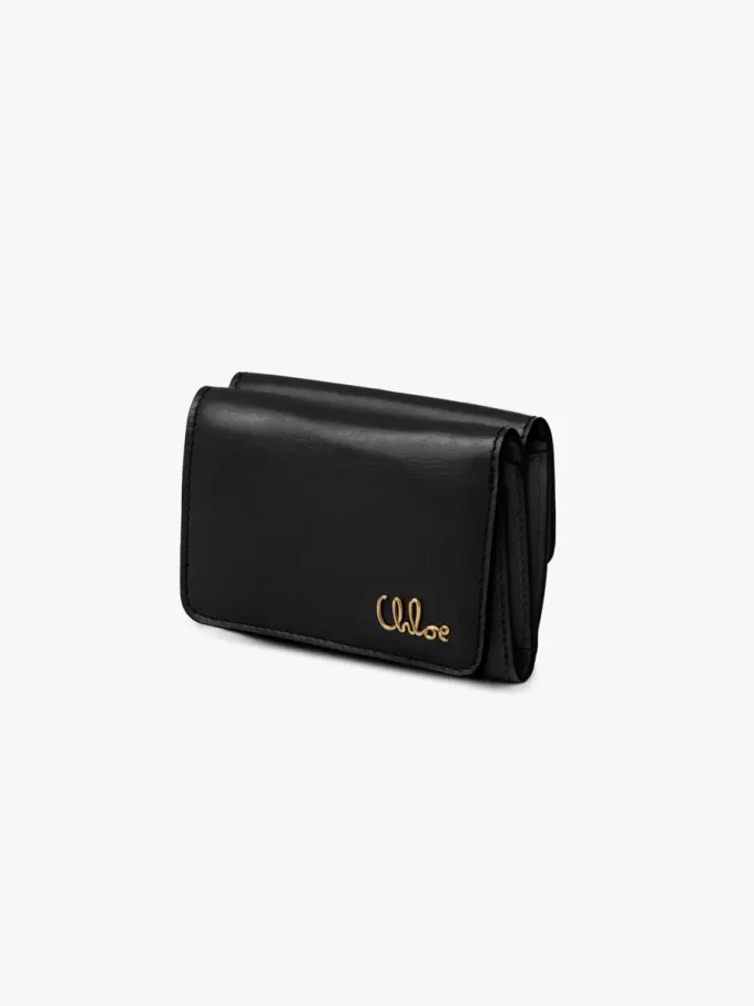 Mini Chloé Iconic tríptica en piel brillante