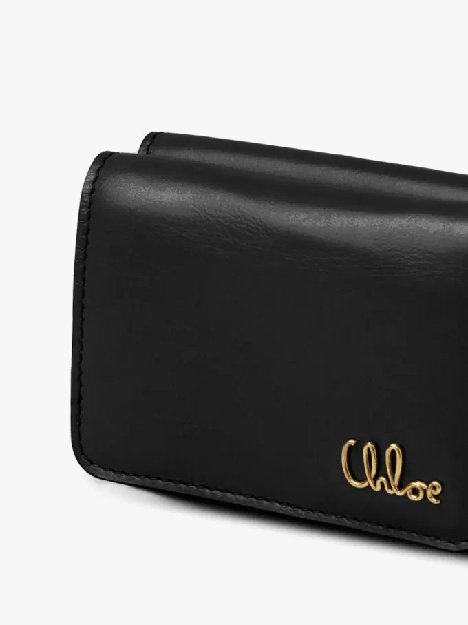 Mini Chloé Iconic tríptica en piel brillante