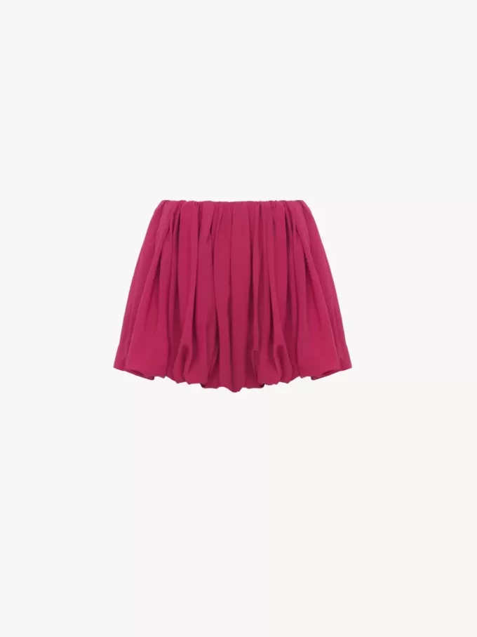 Mini shorts bombachos en charmeuse de seda