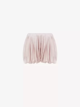 Mini shorts bombachos en charmeuse de seda