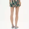 Mini shorts bombachos en charmeuse de seda