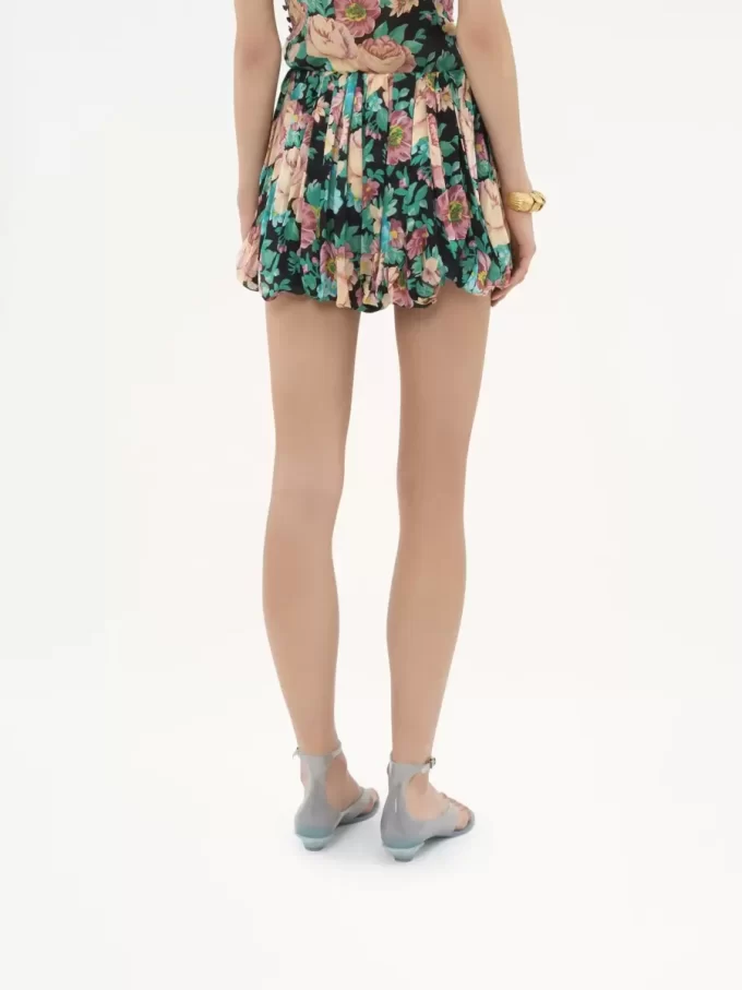 Mini shorts bombachos en charmeuse de seda