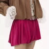 Mini shorts bombachos en charmeuse de seda