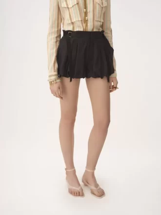 Mini shorts bombachos en habotai de seda lavada
