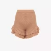 Mini shorts con volantes en punto de crochet