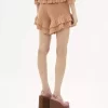 Mini shorts con volantes en punto de crochet