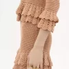 Mini shorts con volantes en punto de crochet