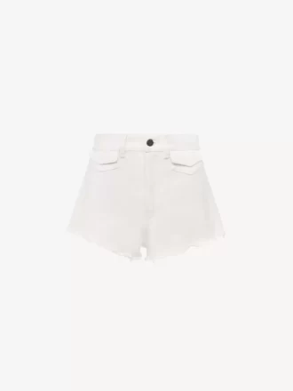 Mini shorts de tiro alto en denim