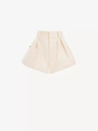 Mini shorts de tiro alto en lona de algodón