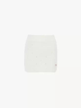 Minifalda ajustada de punto de lana y cachemira