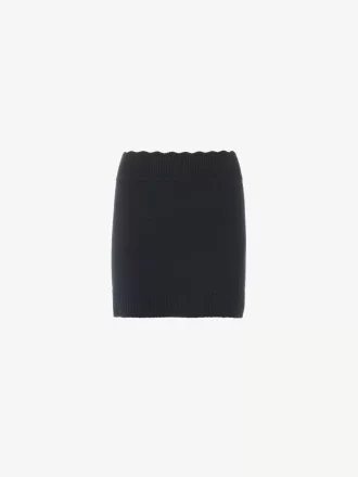 Minifalda ajustada de punto de lana y cachemira
