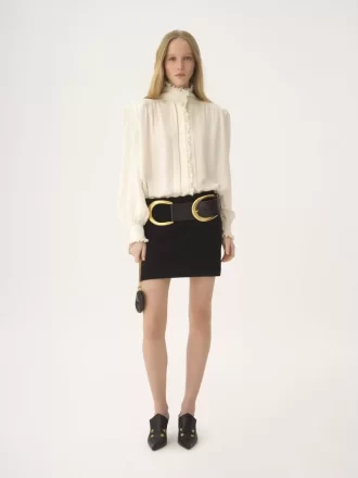 Minifalda ajustada de punto de lana y cachemira