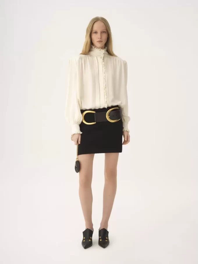 Minifalda ajustada de punto de lana y cachemira Minifalda ajustada de punto de lana y cachemira