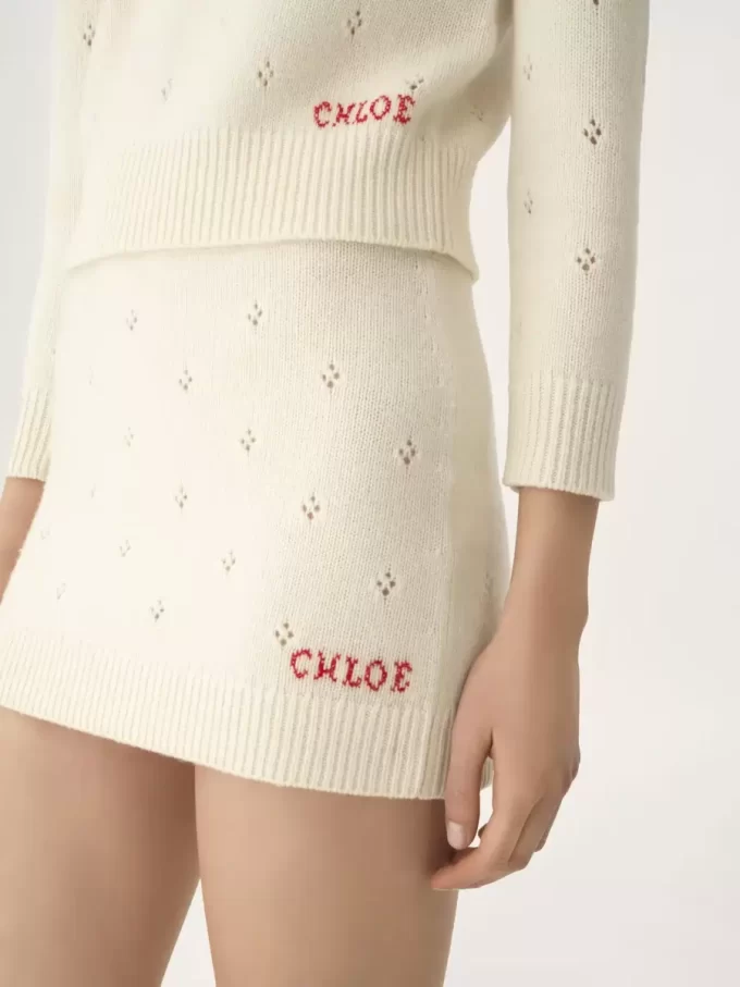 Minifalda ajustada de punto de lana y cachemira Minifalda ajustada de punto de lana y cachemira