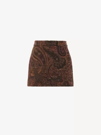 Minifalda recta en jacquard tapiz