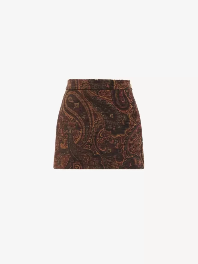 Minifalda recta en jacquard tapiz