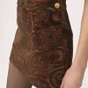 Minifalda recta en jacquard tapiz