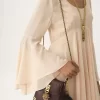 Minivestido evasé de georgette de seda