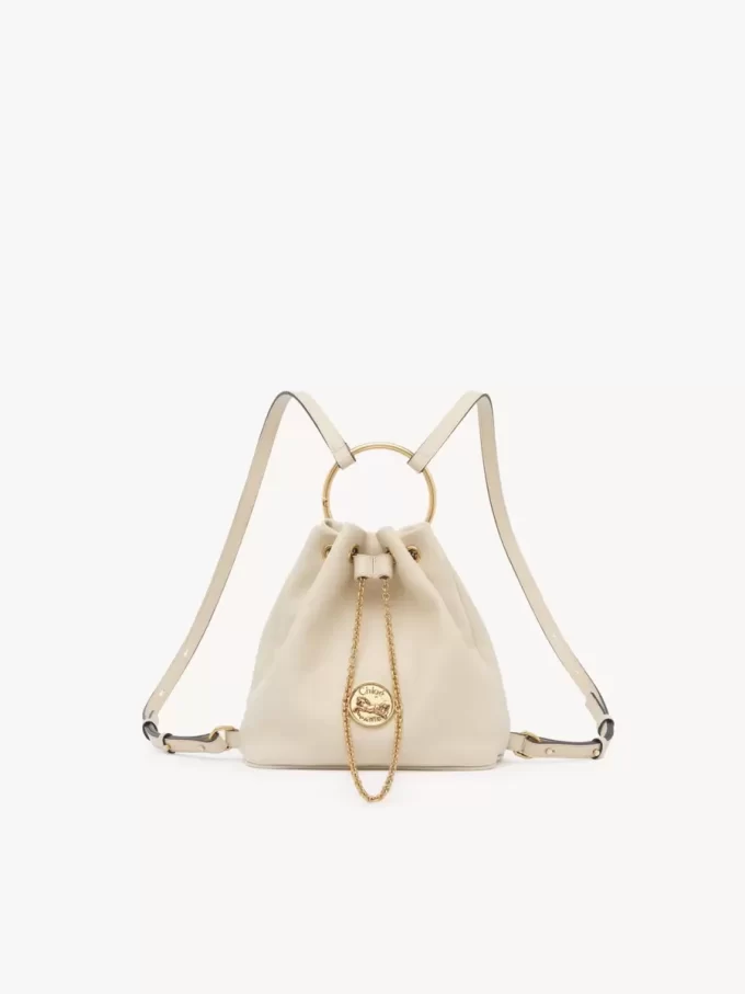 Mochila pequeña de pulsera en piel granulada Mochila pequeña de pulsera en piel granulada