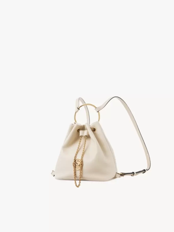 Mochila pequeña de pulsera en piel granulada Mochila pequeña de pulsera en piel granulada