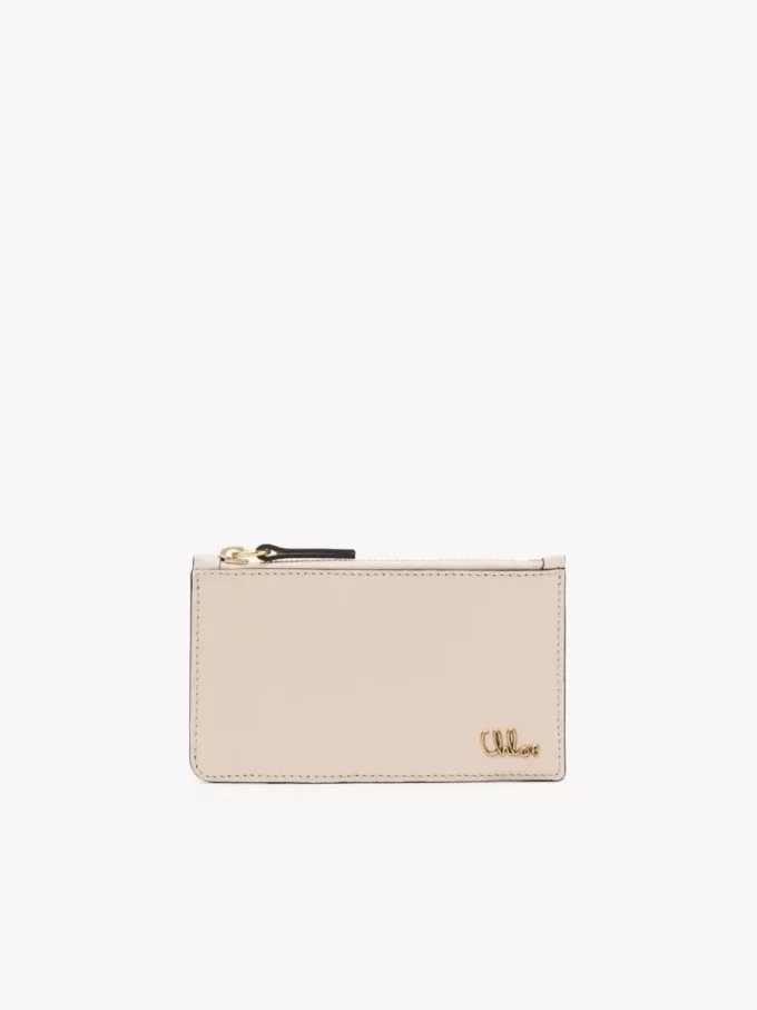 Monedero pequeño Chloé Iconic con ranuras para tarjetas en piel brillante