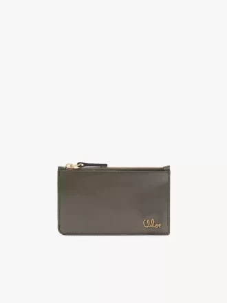 Monedero pequeño Chloé Iconic con ranuras para tarjetas en piel brillante