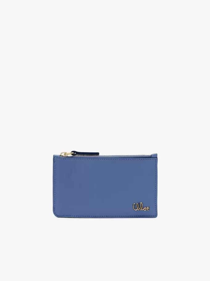 Monedero pequeño Chloé Iconic con ranuras para tarjetas en piel brillante