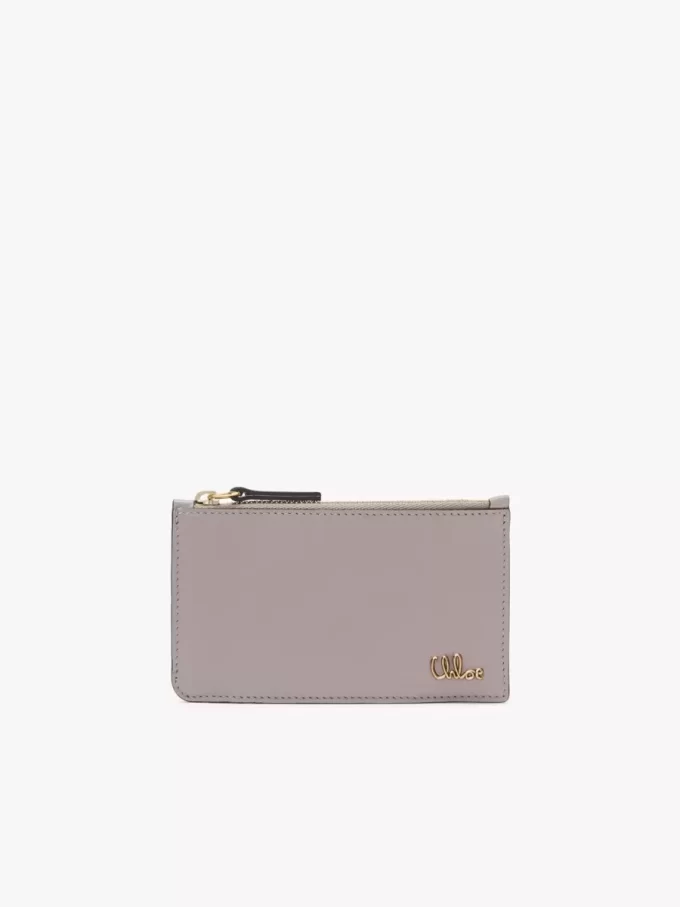 Monedero pequeño Chloé Iconic con ranuras para tarjetas en piel brillante