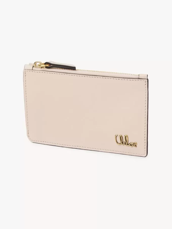 Monedero pequeño Chloé Iconic con ranuras para tarjetas en piel brillante
