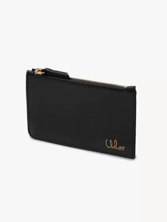 Monedero pequeño Chloé Iconic con ranuras para tarjetas en piel brillante