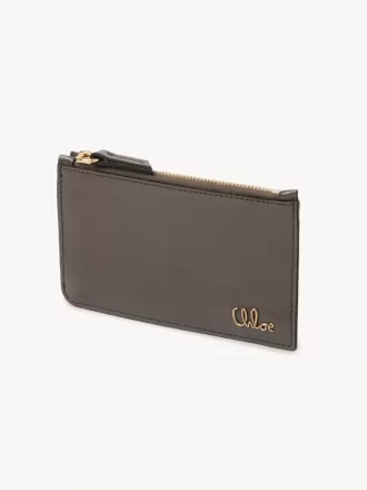 Monedero pequeño Chloé Iconic con ranuras para tarjetas en piel brillante
