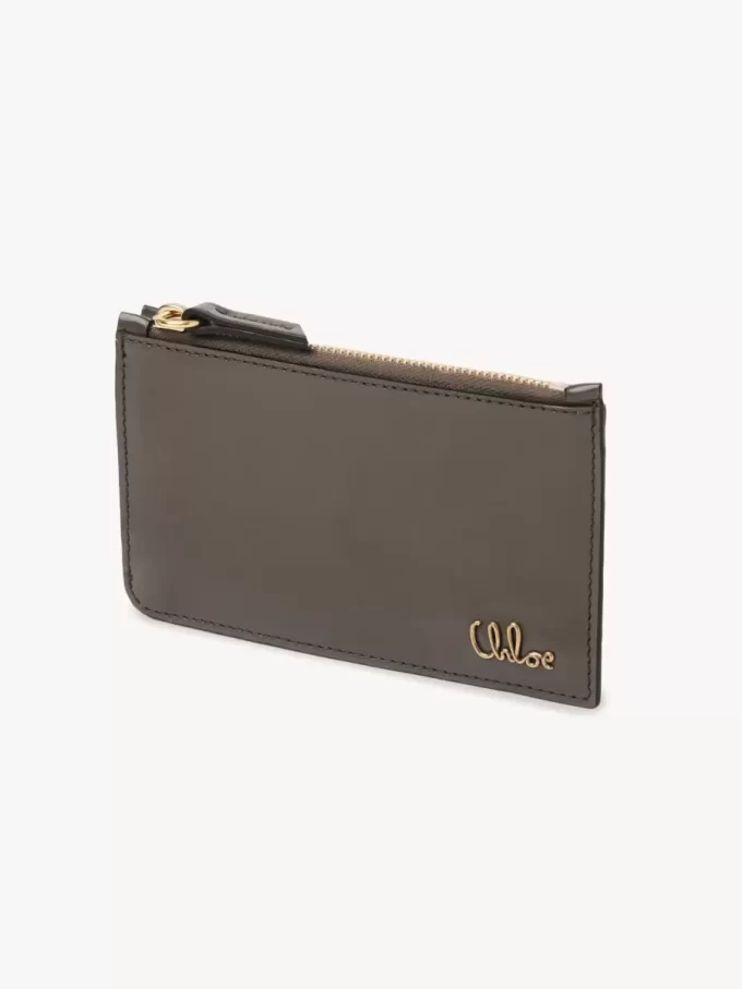 Monedero pequeño Chloé Iconic con ranuras para tarjetas en piel brillante