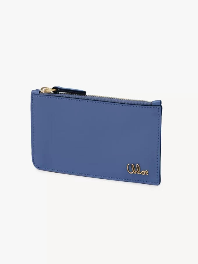 Monedero pequeño Chloé Iconic con ranuras para tarjetas en piel brillante