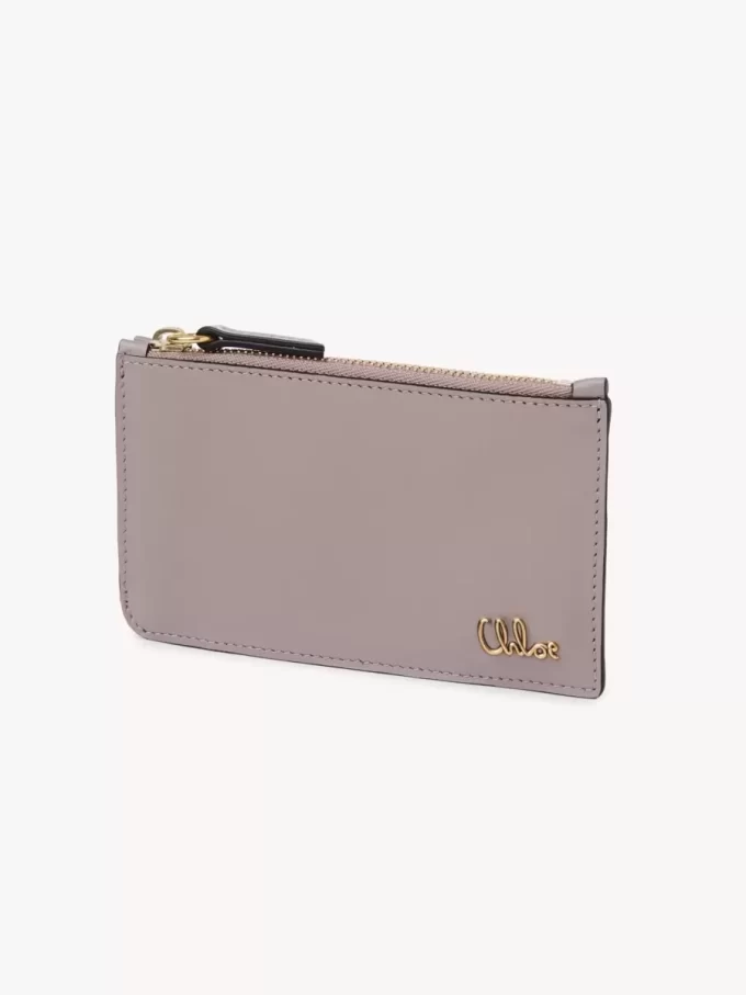 Monedero pequeño Chloé Iconic con ranuras para tarjetas en piel brillante