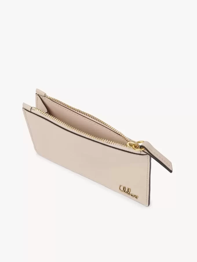 Monedero pequeño Chloé Iconic con ranuras para tarjetas en piel brillante