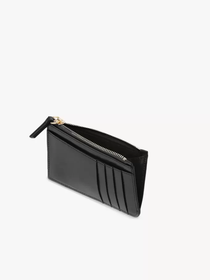 Monedero pequeño Chloé Iconic con ranuras para tarjetas en piel brillante