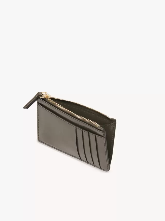 Monedero pequeño Chloé Iconic con ranuras para tarjetas en piel brillante